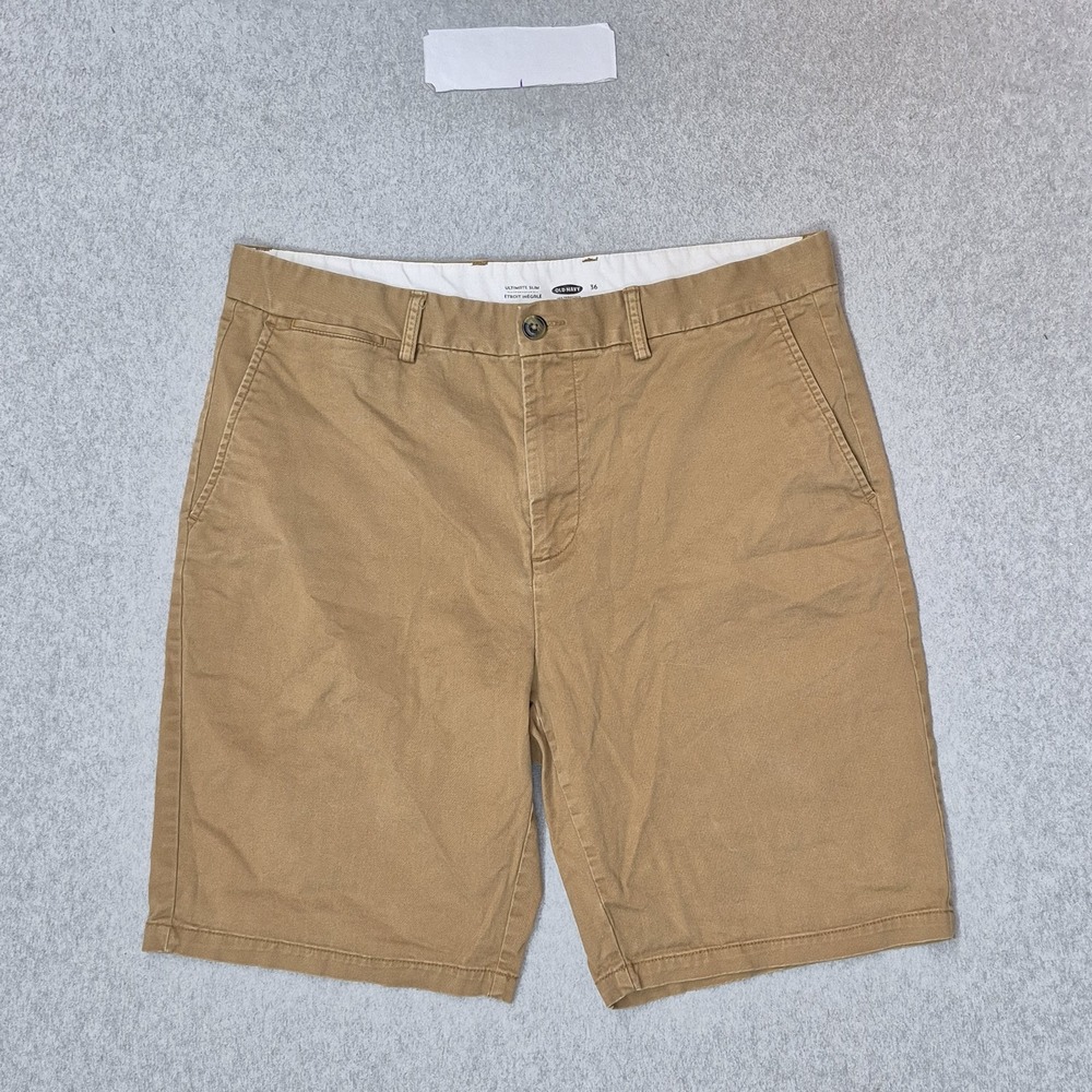 Old Navy Men Shorts 36 Brown Chino Twill Button Slim 9"